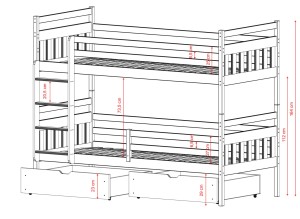 ADAŚ 80x190 cashmere bunk bed Lano Furniture