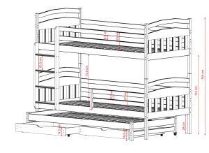 ALAN 80x200 cashmere bunk bed Lano Furniture