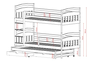 ALAN 90x190 olive green bunk bed Lano Furniture