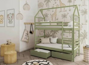 ALEX 80x200 olive green bunk bed Lano Furniture