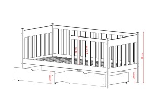 ALICJA 80x160 cashmere single children's bed Lano Furniture