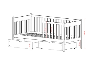 ALICJA 80x180 cashmere single children's bed Lano Furniture