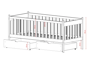 ALICJA 90x180 cashmere single children's bed Lano Furniture