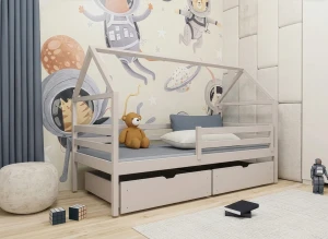 ARON 80x190 cashmere single children's house bed Lano Furniture