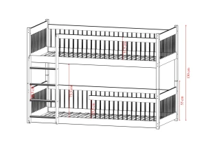 BOSTON 90x200 Untreated Wood Bunk Bed