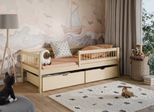 EDI 90x180 Unlacquered Wood Children's Single Bed - Lano Furniture