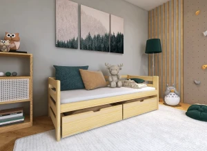 ERGO 80x180 Unlacquered Wood Children's Single Bed - Lano Furniture