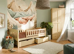 GUCIO 90x180 unpainted wood single children's bed Lano Nábytek