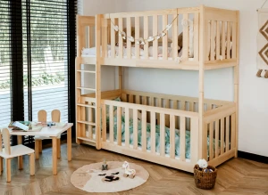 KONRAD 80x180 Untreated Wood Bunk Bed