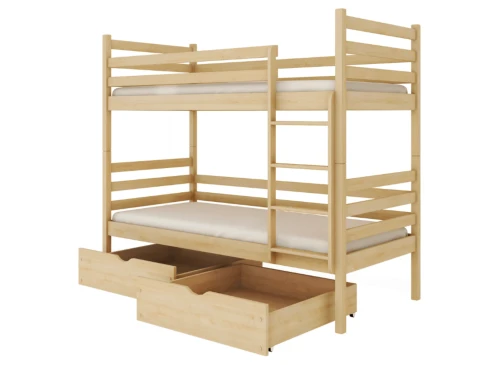 NEMO 80x200 Unpainted Wood Bunk Bed Lano Meble