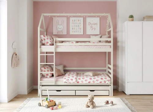 DALIA 80x190 bavlna poschodová posteľ domček Lano Nábytok