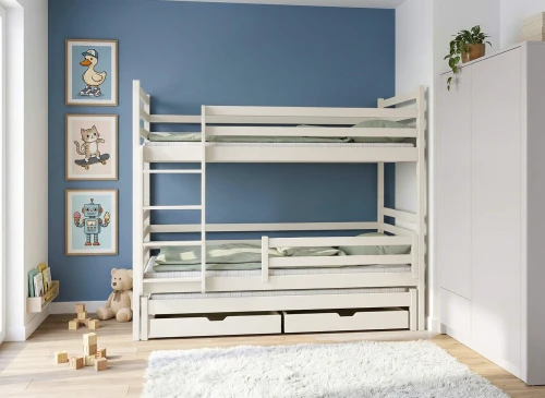 LUK 80x190 Cotton Bunk Bed by Lano Meble