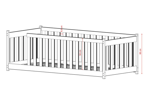 CONCEPT 80x190 white children's cot bed Lano Furniture