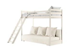 SOFINO 90x200/140x200 bavlna lôžko na poschodovej posteli s rozkladacou pohovkou béžová látka poso 38 Lano Nábytok
