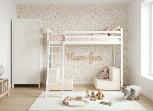 SOFENA 90x200 white loft bed with modular sofa, beige fabric, 38 Lano Furniture
