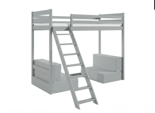 SOFENA 90x200 grey mezzanine bed with modular sofa, gray fabric, zoom 15 sage Lano Furniture