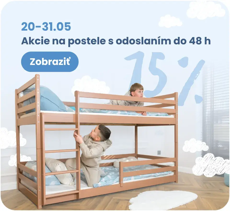 Zľava 15 % na postele s odoslaním do 48 hodín, 20.–31. mája